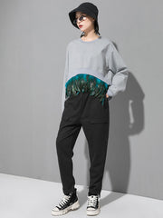 Original Feather Split-Joint T-Shirts Tops