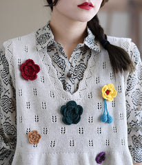 Hollow Lace V-Neck Vintage Embroidery Vest Top