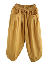 Artistic Retro Solid Capri-Pants