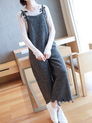 Empire Knitting Sleeveless Fringed Jumpsuit