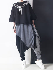Women Irregular Stitching Wide Leg Casual Pants