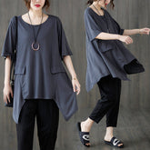 Irregular Loose Stitching Round Neck T-Shirt