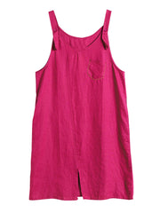 Loose Solid Color Casual Strap Dress