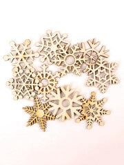 Hollow Christmas Snowflake Wood Piece For DIY Craft