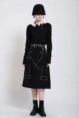 Women Irregular Embroidery Skirt