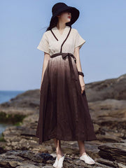 Original Gradient Belted Maxi Dress