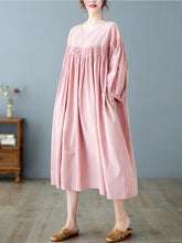 Loose Solid Color Midi Dress