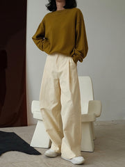 T-Shirt With Loose Round Neck At The Bottom