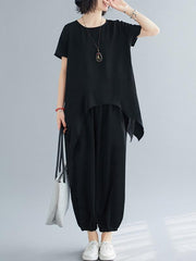 Plus Size Casual Black Summer Suits