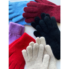 Solid Color Imitation Cashmere Warmer Gloves
