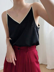 Chiffon Backless V-Neck Vest