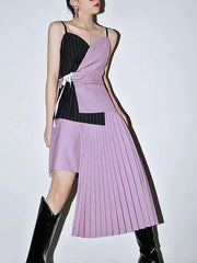 Asymmetric Contrast Color Bandage Vest