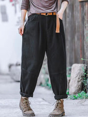Solid Color Retro Loose Casual Pants