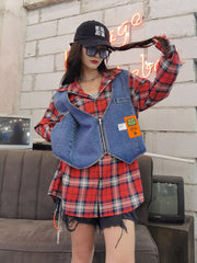Spliced Loose Casual Long-Sleeved Cardigan Top