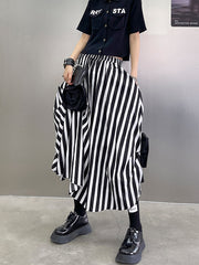 Urban High Waisted Applique Striped Floral Skirts