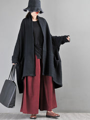 Retro Design Loose Flax Wide-Leg Pants