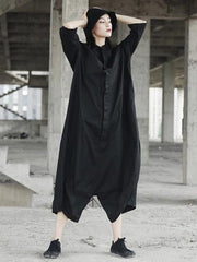 Loose Simple Black Harem Pants