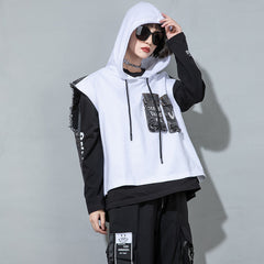 Fake Two Retro Hooded Tops