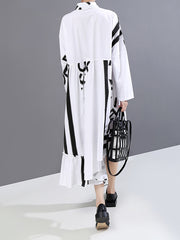 Loose Asymmetric Printed Mini Dress