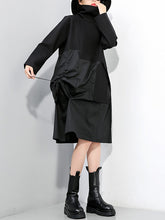 Women Stitching Solid Color Pullover Dress