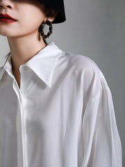 Minimalist Slpit-Joint Two-Piece Shirt Top