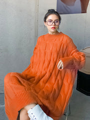 Solid Color Long Loose Casual Dress