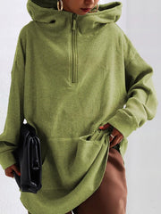 Half Zipper Plush Loose Sweatshirt