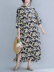 Casual Floral Graceful Half-Sleeve Dress