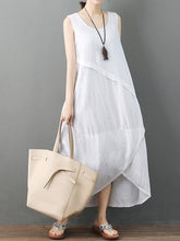 Casual Solid Cropped Sleeveless Dress