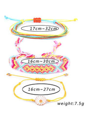 Daisy Pattern Colorful Bracelet Set