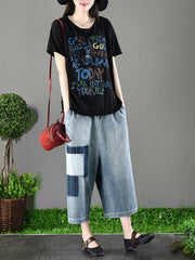 Simple Letter Printed T-shirt