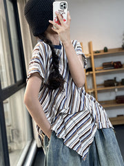 Literary Personality Loose Casual Irregular T-Shirt