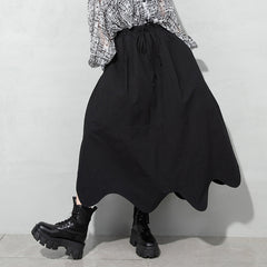 Women Solid Color Elastic Personality Irregular Skirt