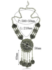National Carving Coin Tassels Necklaces Accessories