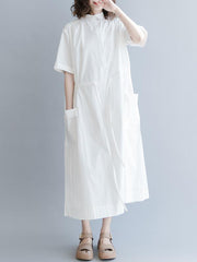 Casual Drawstring Long Dress