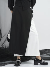 Colorblock Stitching High Waist Elastic Waist Slim Skirt