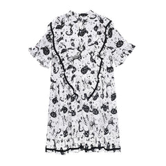 Loose Pleated Street Style Midi Dress