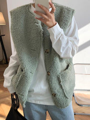 Casual Lamb Wool Vest Top