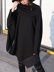 Women High Neck Stitching Sweatshirt