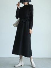 Casual Lace-Up Knitting Soft Dress