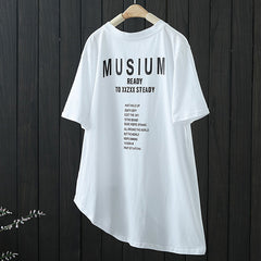 Roung-Neck Irregular Short Sleeves T-Shirt