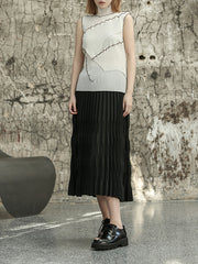 Roomy Pleated Pure Color Skirts Bottoms
