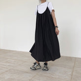 Women Solid Color Simple Loose And Thin Dress