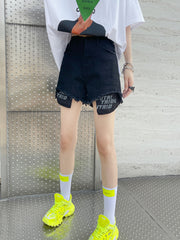 Straight Leg Letter Printed Street Style Shorts