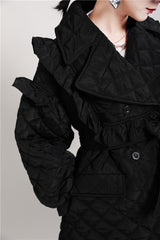 Women Retro Solid Color Lapel Casual Coat