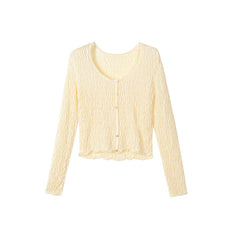 Women Round Neck Solid Color Loose Sweater