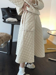 Loose Solid Color Thickening Empire A-Line Skirt
