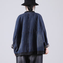 Retro Stitching Denim Loose Casual Outwear
