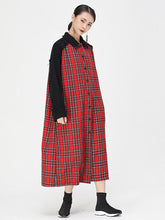 Casual Plaid Split-Joint Long Shirt Dress