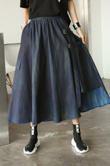 Vintage Tie Dye Lace Up Irregular Skirt